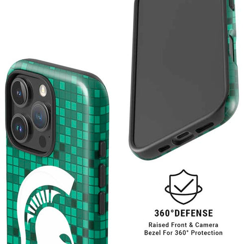 Michigan State University Spartans Digital Pixels iPhone 16 Pro Magsafe Impact Case
